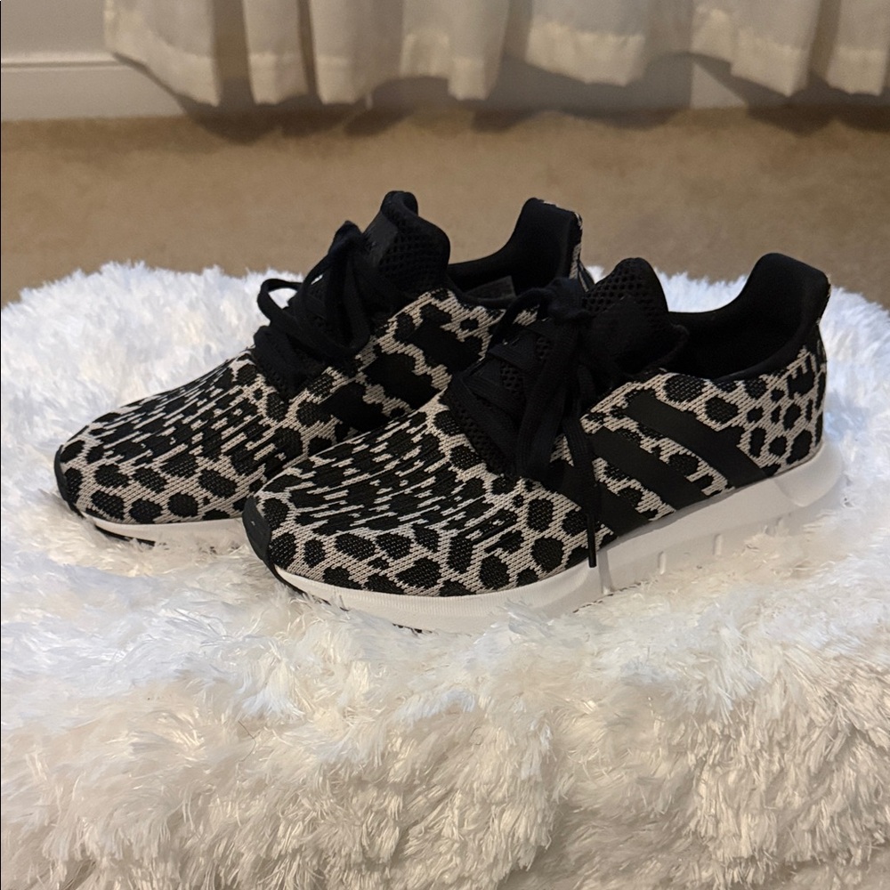 Adidas Black and White Patterned Sneakers